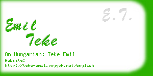 emil teke business card